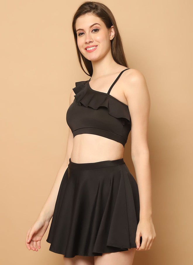 CUKOO Women One Shoulder Ruffles Detail Swim Set - Image 3